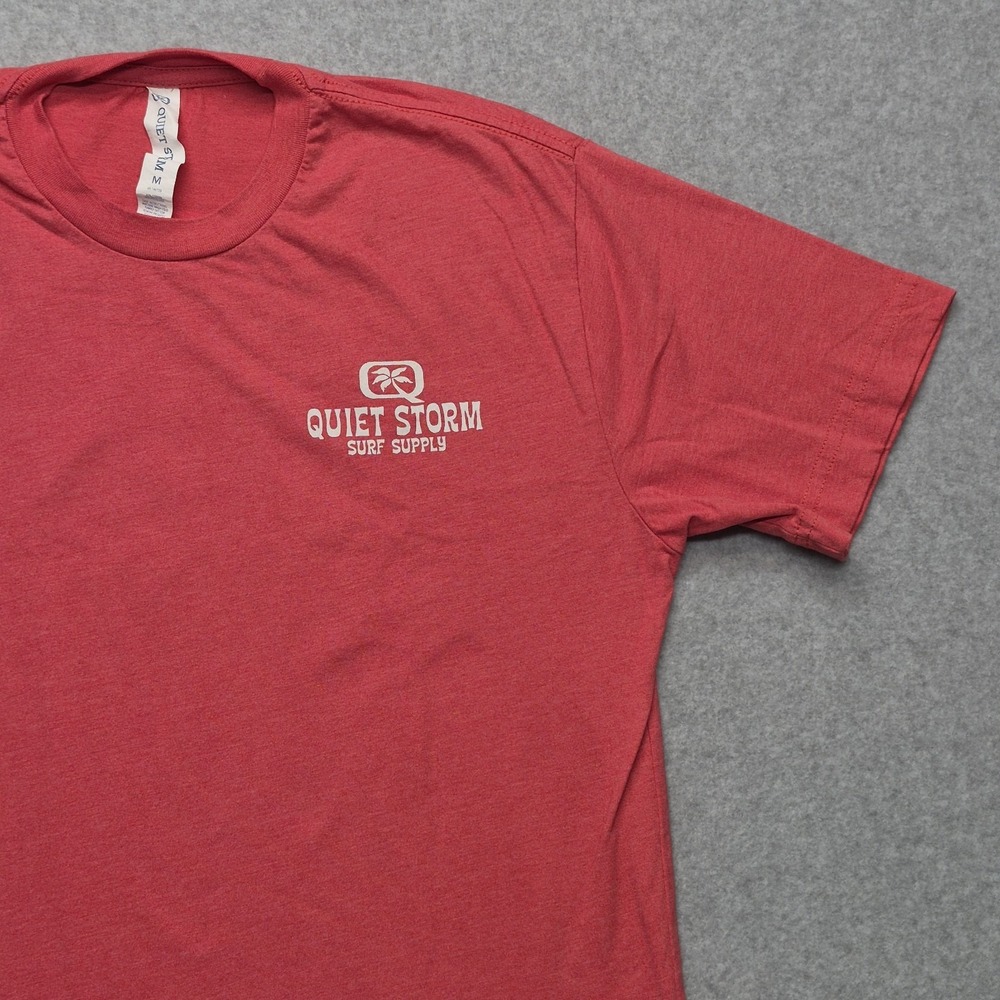 Quiet Storm T-Shirt Mens M Red Heathered Ocean Graphic Logo Surf Supply - Picture 9 of 16